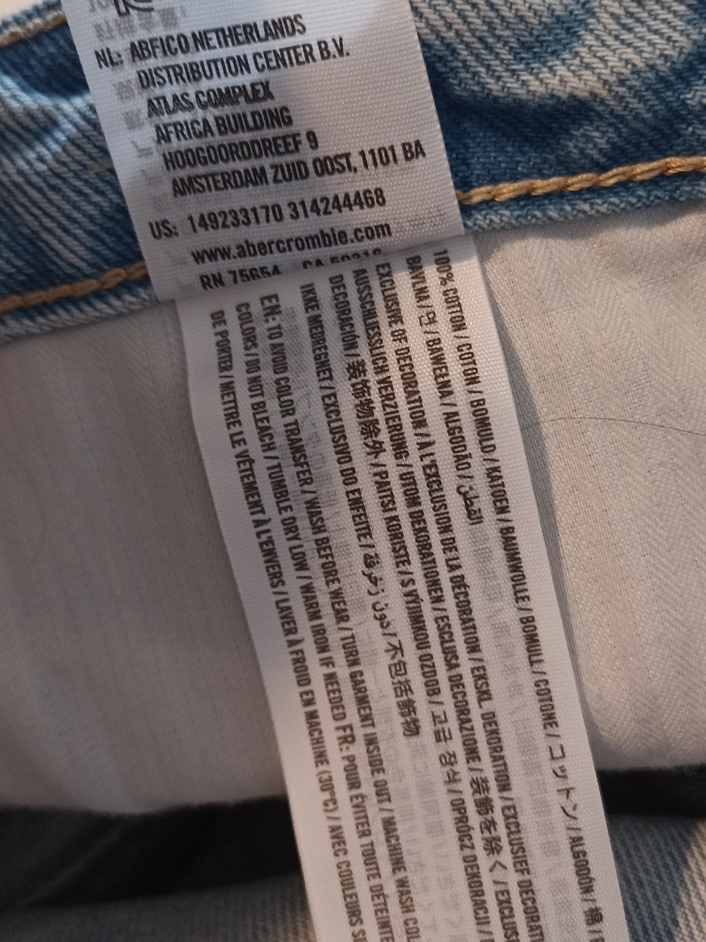 Abercrombie & Fitch Annie Light Blue Distressed Denim Cutoff High Rise  Shorts 6 - Picture 5 of 6